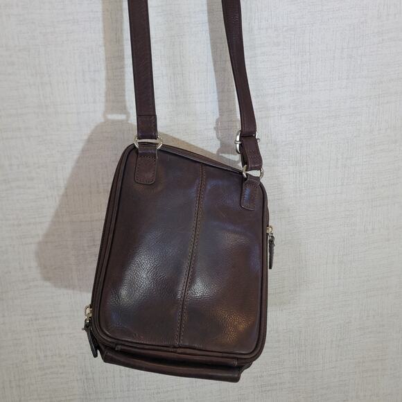 Vintage Fossil Leather Cargo Crossbody Bag Purse Organizer Mini Small 6.5x8 EUC - Picture 2 of 9